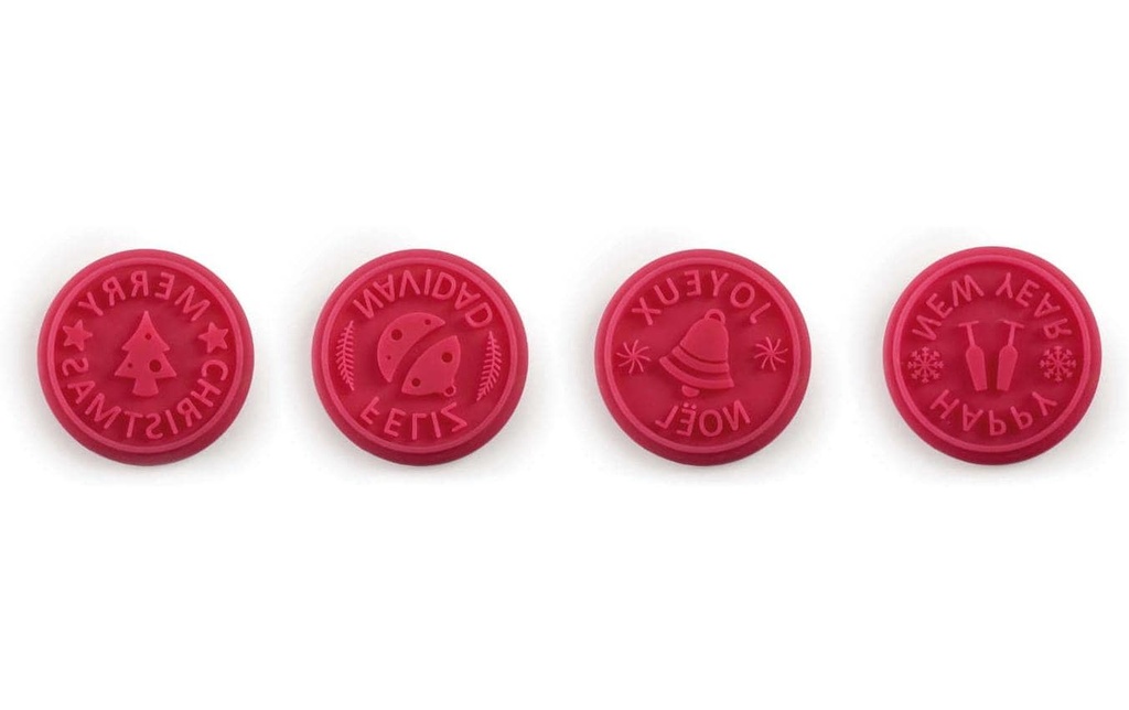 Ibili Emporte-pièce pour biscuits Tampon à biscuits/pain X-Mas 4 pièces