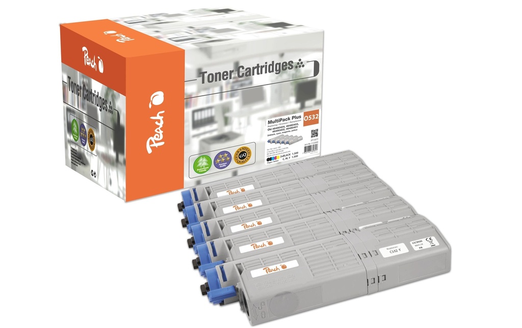 Peach Toner OKI 46490401-4 2x BK, 1x C, M, Y
