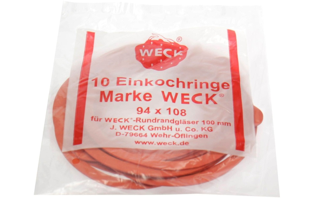 Weck Bague d’étanchéité en caoutchouc Ø 10 cm 10 Pièce/s, Rouge