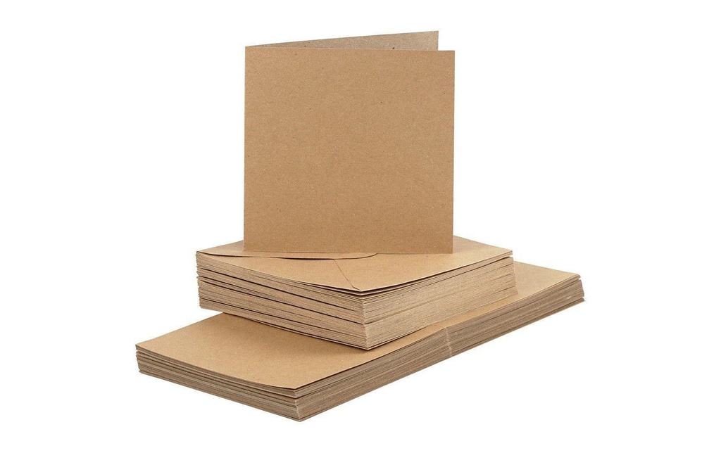 Creativ Company Carte vierge 15 x 15 cm 50 jeux, brun