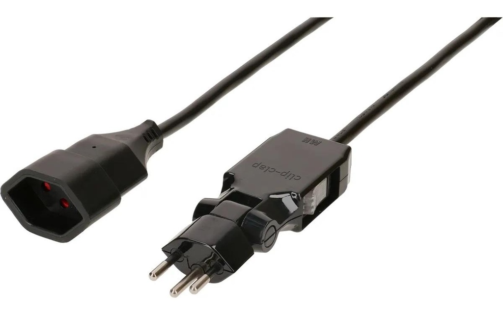 Max Hauri Câble de prolongation 3 m T13 - T12 Clip-Clap, noir