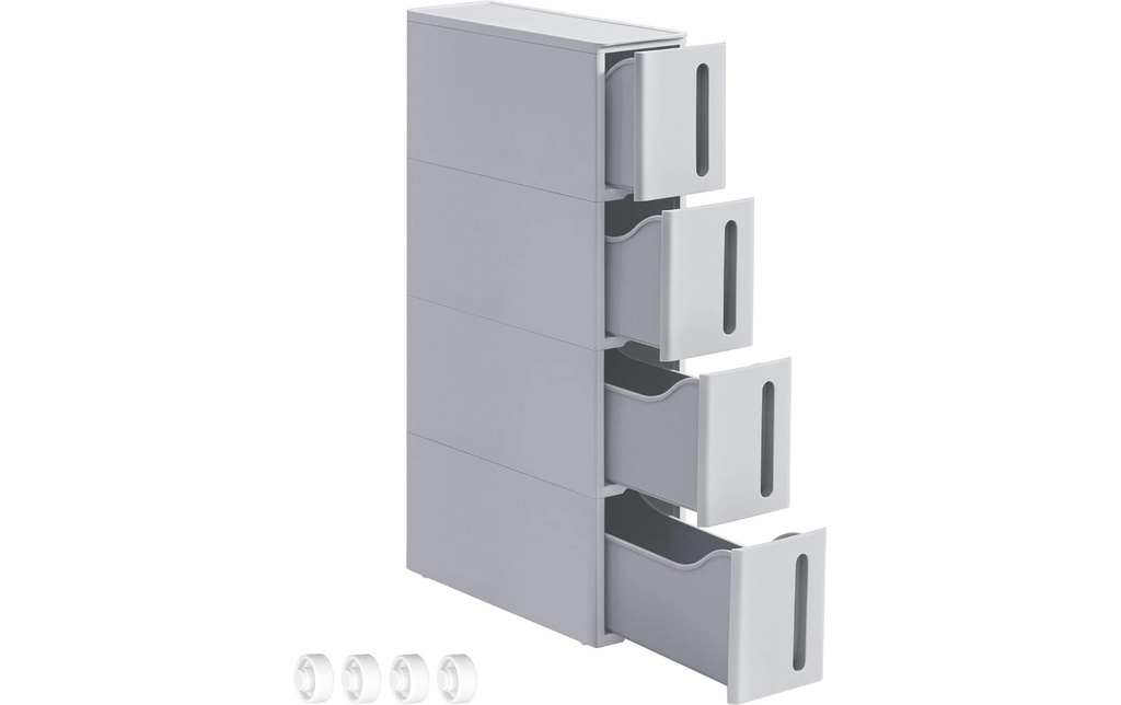 Songmics Chariot à crédence avec roues 45.2 x 84 x 17.3 cm, Gris