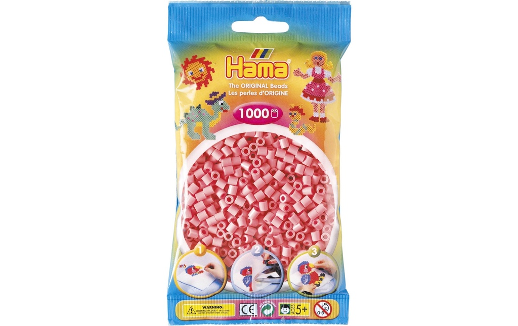 Hama Perles à repasser midi 1000 pcs. Rose/Rose
