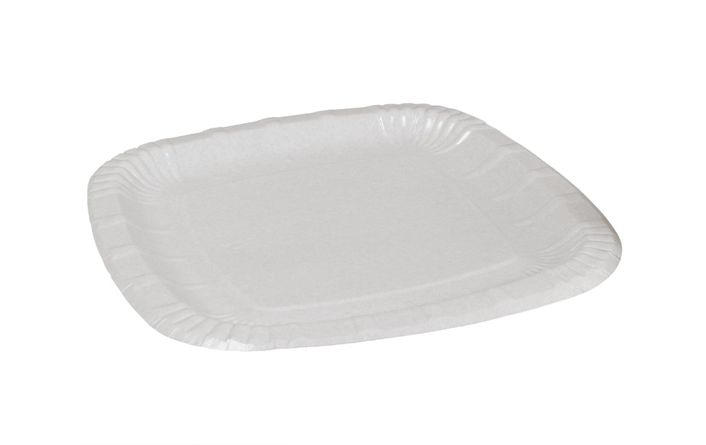 ELCO Assiettes jetables 24 x 24 cm, 100 Pièce/s, Blanc