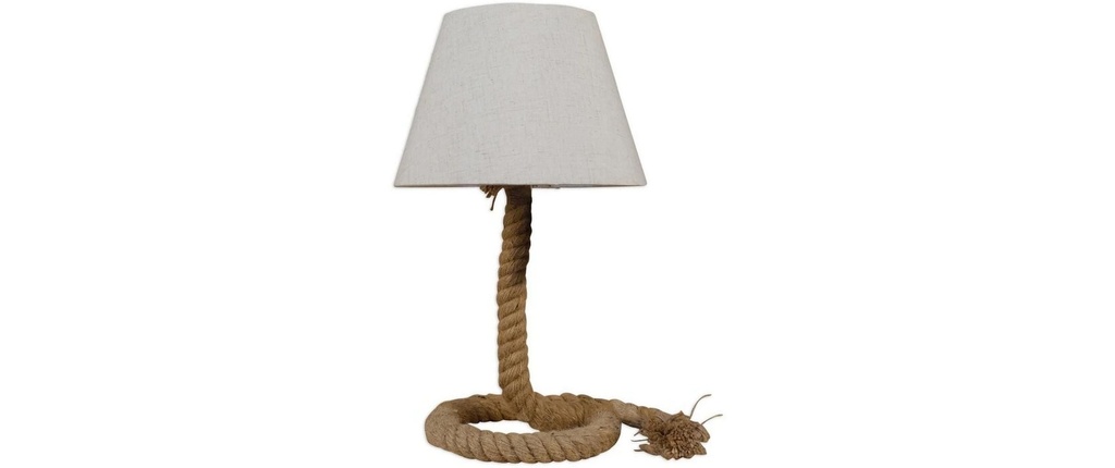 Näve Lampe de bureau avec abat-jour textile «Rope» 40 cm