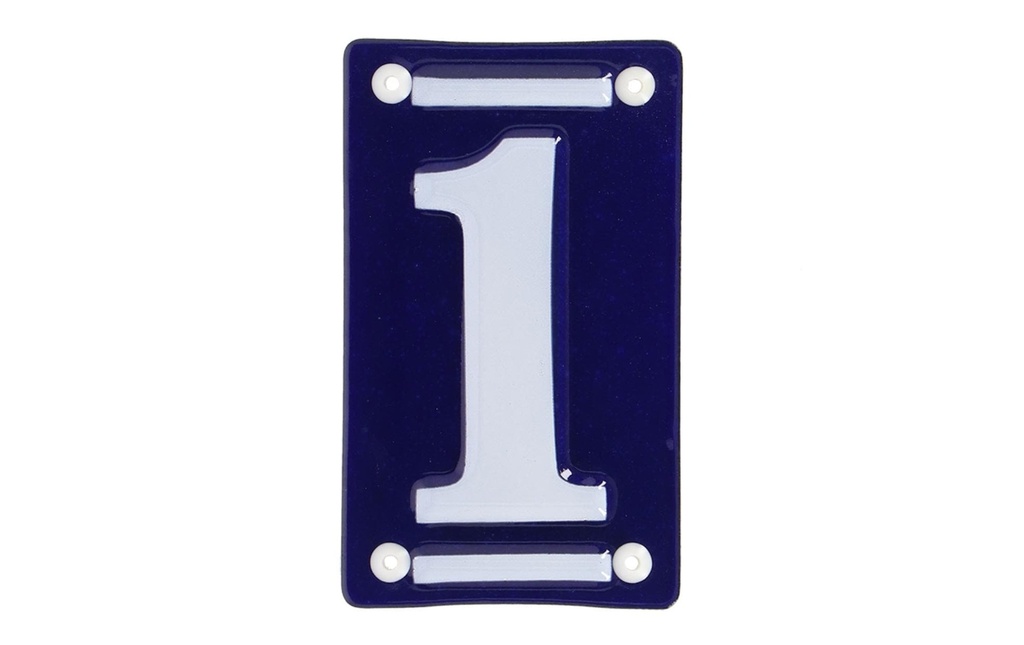 Esschert Design Numéro de maison 1 7 cm, Bleu/Blanc