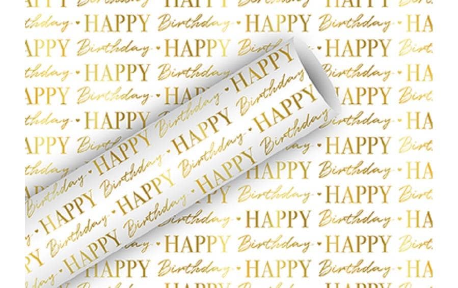 BRAUN + COMPANY Papier cad. Birthday or/blanc