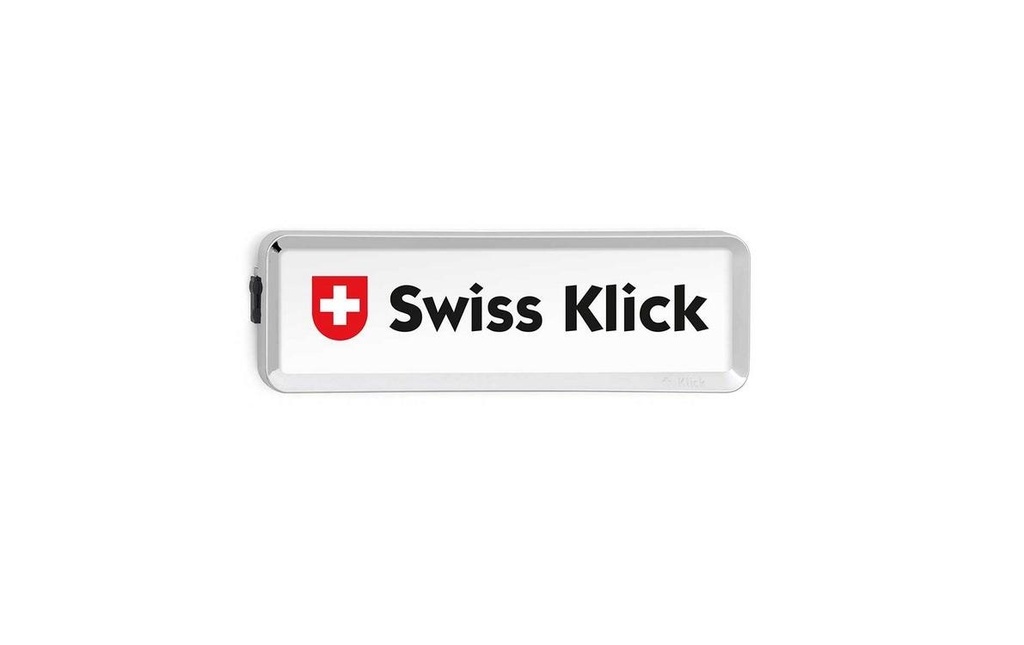 Swiss Klick Supports de plaque d’immatriculation En hauteur Face avant Chrome brillant