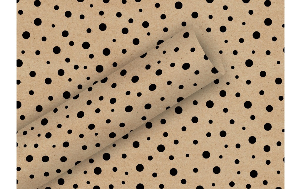 [436090003] BRAUN + COMPANY Papier cadeau Kraft Polka Dots (2 pces)