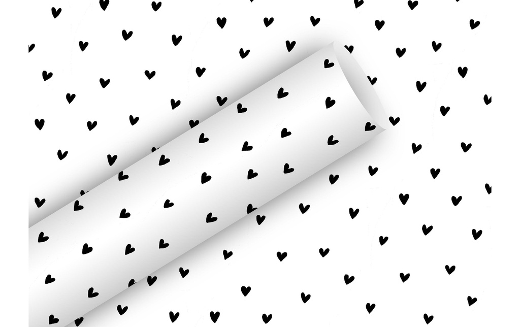 [436260009] BRAUN + COMPANY Pap.cadeau Heart noir/blanc (2 pces)