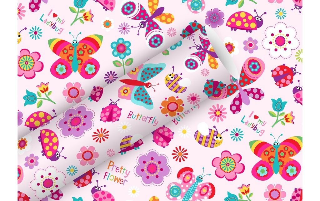 [436260011] BRAUN + COMPANY Papier cadeau Flying Friends (2 pces)