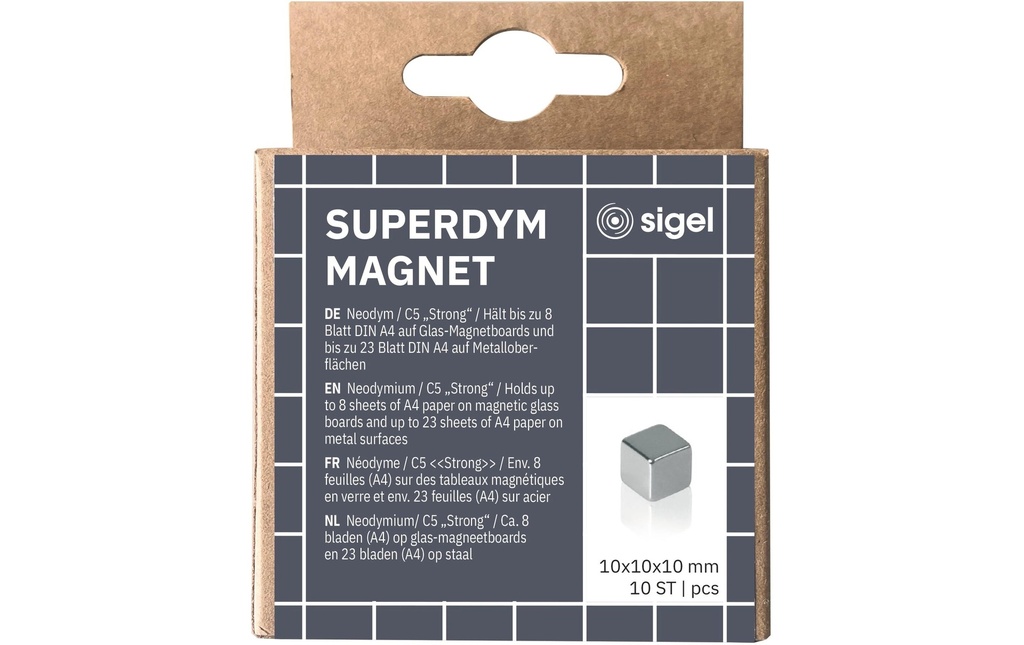 SIGEL Aimant C5 Str.Cube Des.10 arge (10 pces)