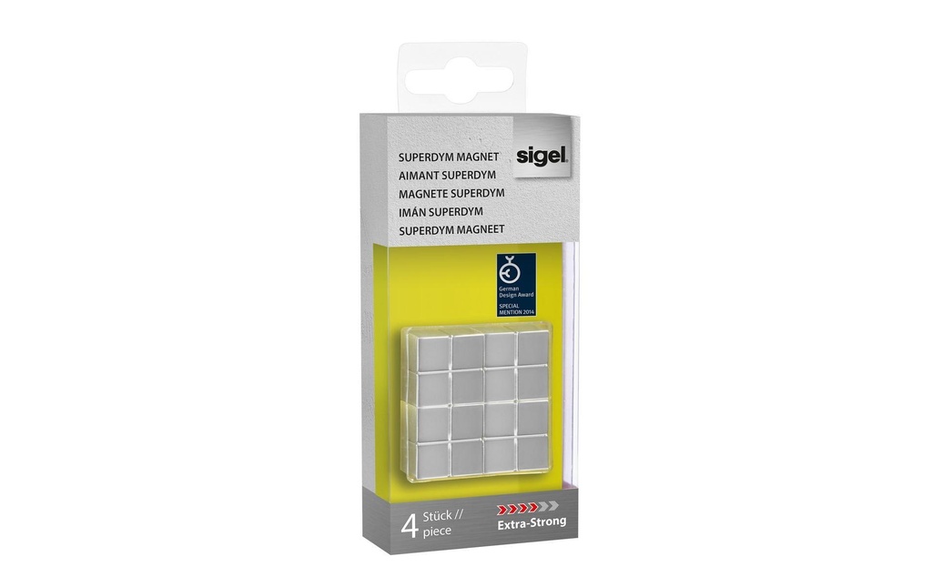 SIGEL Aimant C10 Ext.Strong Cube Des (4 pces)