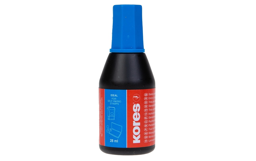 Kores Encre pour tampon 28 ml, Bleu