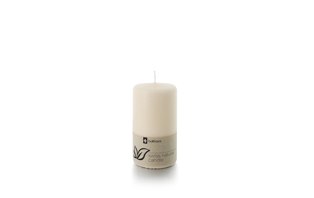 balthasar Bougie cylindrique Swiss Natural Candle 12 x 6 cm Vieux blanc