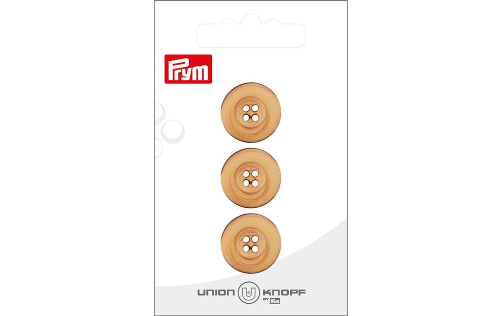Prym Union Knopf Boutons 4 trous 18 mm, 3 pièces, Beige