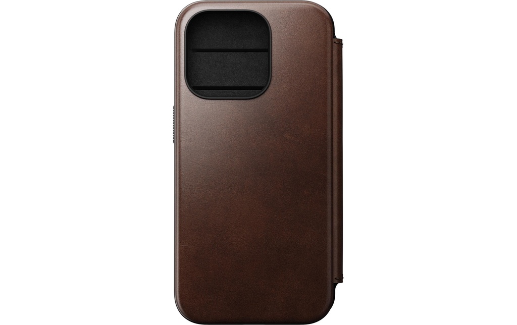 Nomad Modern Horween Leather Folio iPhone 15 Pro Rouille