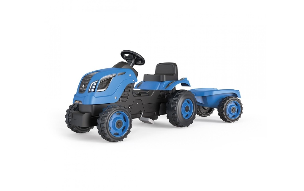 Smoby Tracteur Farmer XL avec remorque Bleu