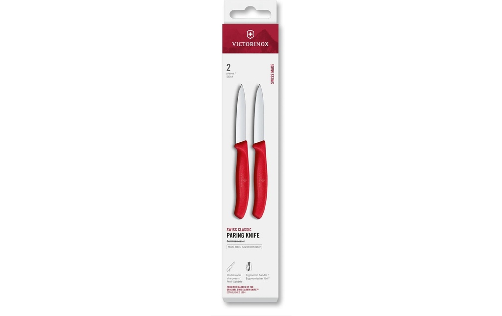 Victorinox Jeux de couteaux Swiss Classic, 8 cm, rouge, 2 pièces