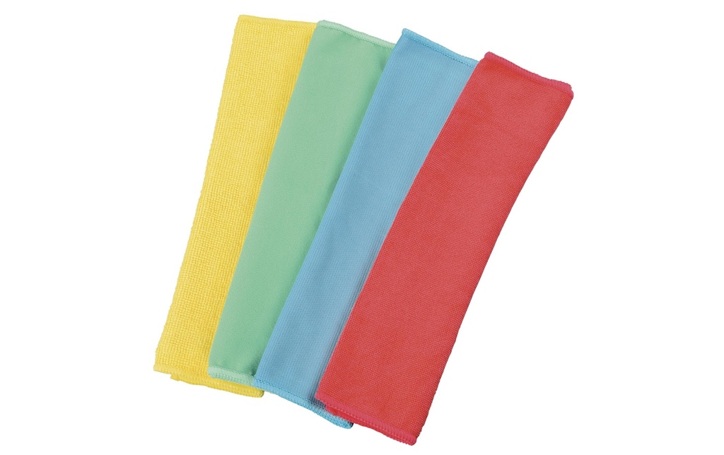 Xavax Chiffon de nettoyage en microfibre 4 Pièce/s, Bleu/Rouge/Vert/Jaune