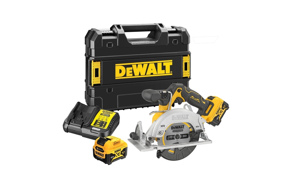 DEWALT Scie circulaire portative sans fil 12 V, 2x 3 Ah batterie, Kit