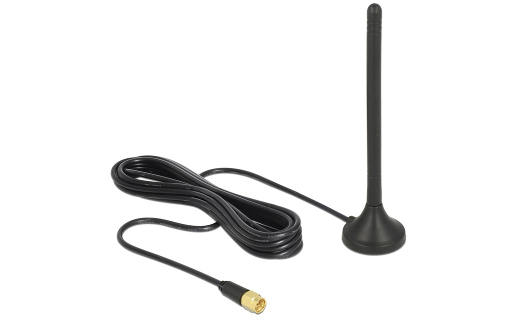 Delock Antenne LTE SMA 0.8-2.1GHz 12 cm SMA 2.5 dBi Rayonnement omni directionnel