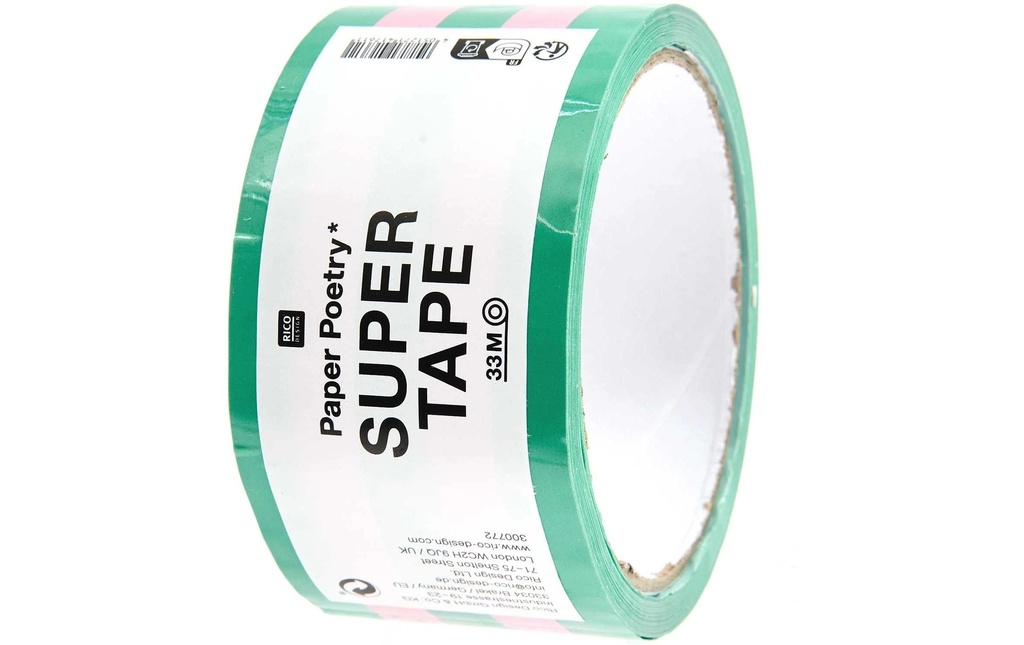 Rico Design Ruban adhésif Paper Poetry 0.5 mm x 33 m, Vert/Rose