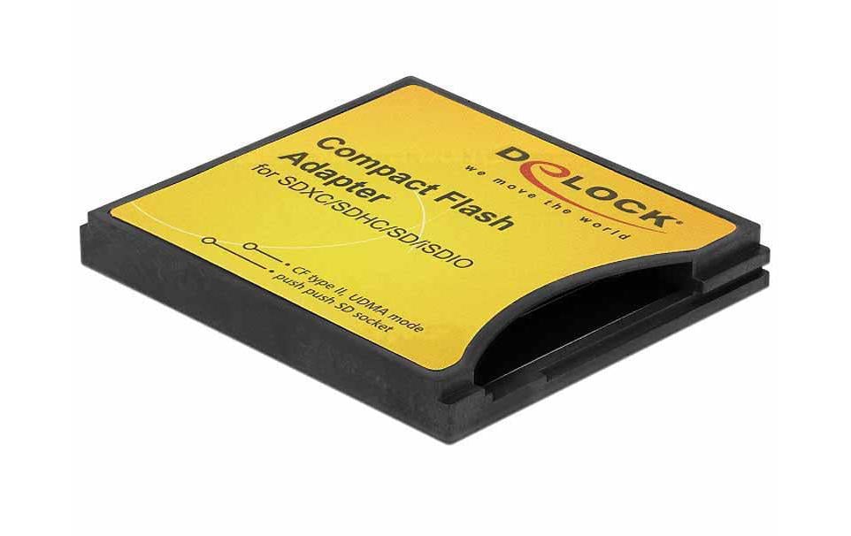 Delock Adaptateur CF Compact Flash Typ II pour cartes SD/SDHC/SDXC/MMC