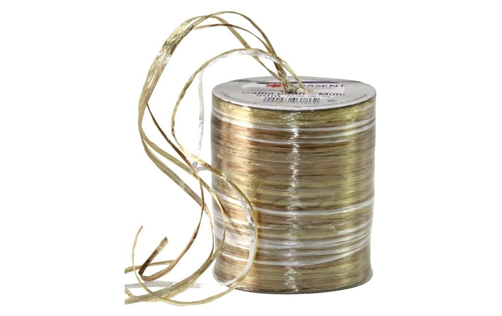 Pattberg Ruban cadeau Raffia Pearl 50 m, or/marron