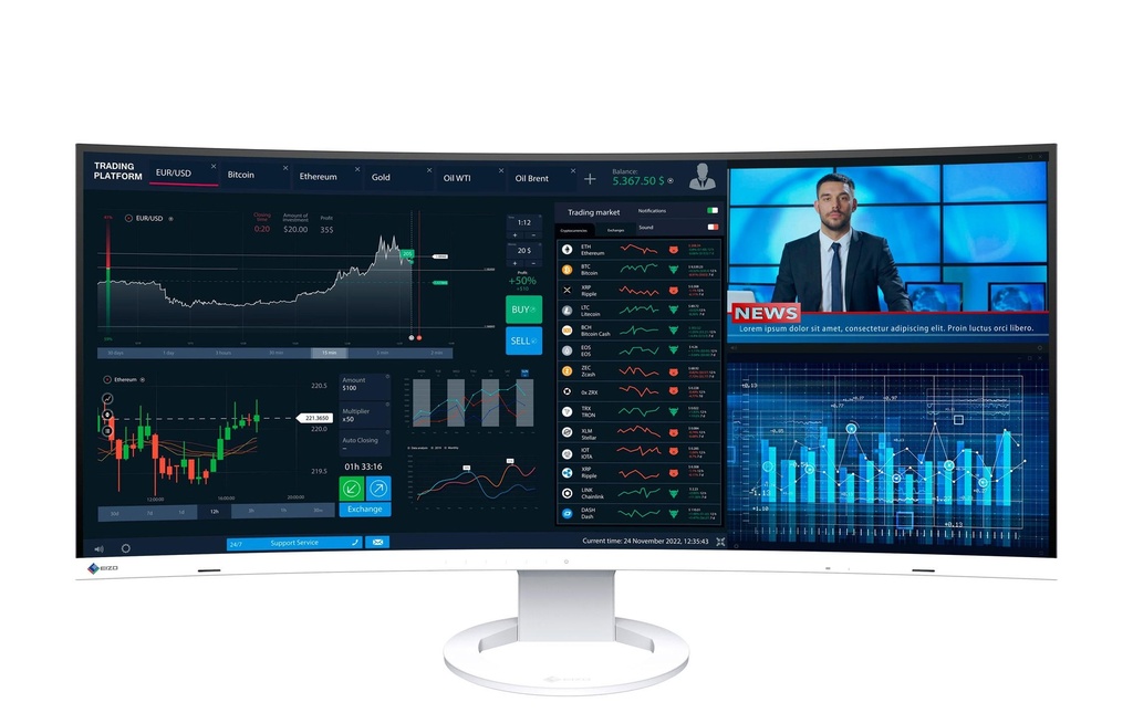 EIZO Moniteur EV3895 Swiss Edition Blanc
