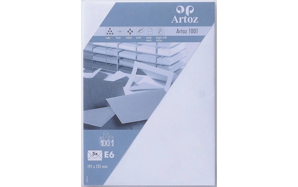 Artoz Enveloppe 1001, E6, 5 Pièce/s, Fleur blanche