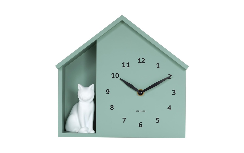 KARLSSON Horloge murale Horloge murale Sitting Cat Grayed Jade