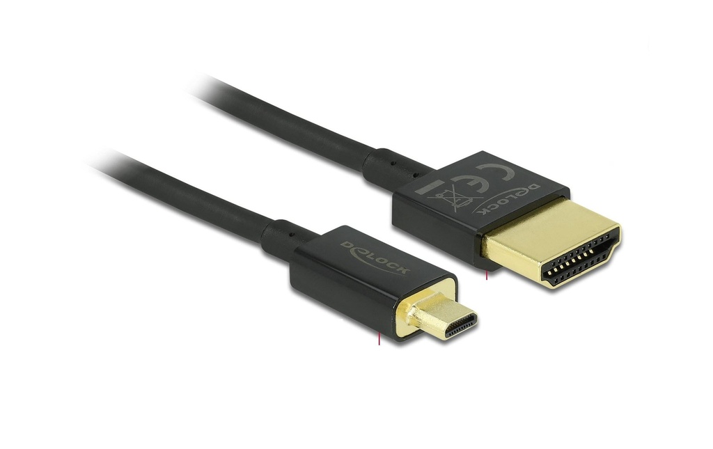 Delock Câble 4K 60Hz HDMI - Micro HDMI (HDMI-D), 1.5 m, Noir