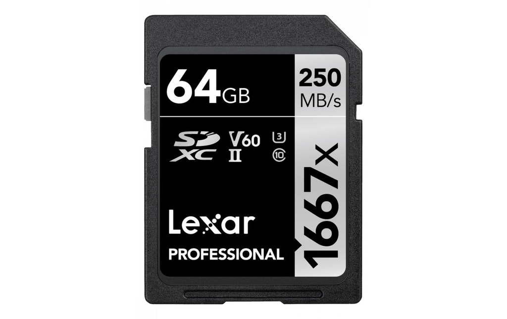 Lexar Carte SDXC Professional 1667x SILVER Serie 64 GB