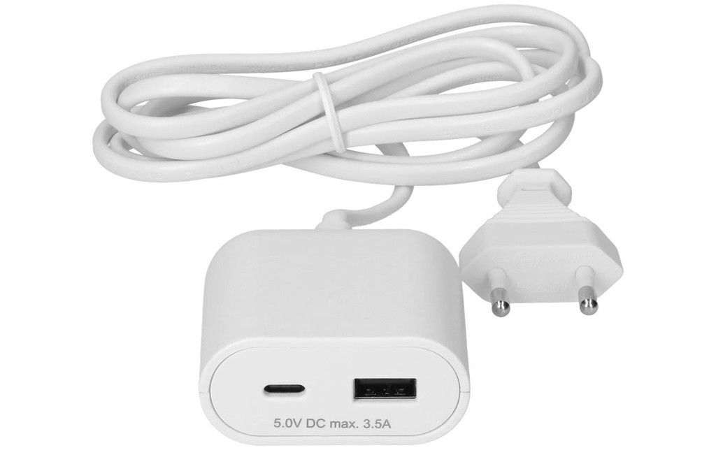 Max Hauri Extension USB A+C avec câble d'alimentation 1.5 m Blanc