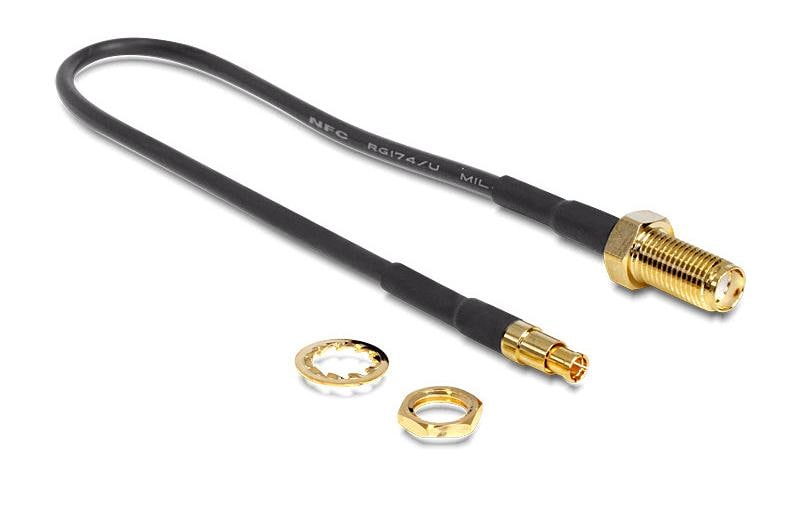 Delock Adaptateur d’antenne 20cm SMA Douille (f) - TS-9 Connecteur (m)