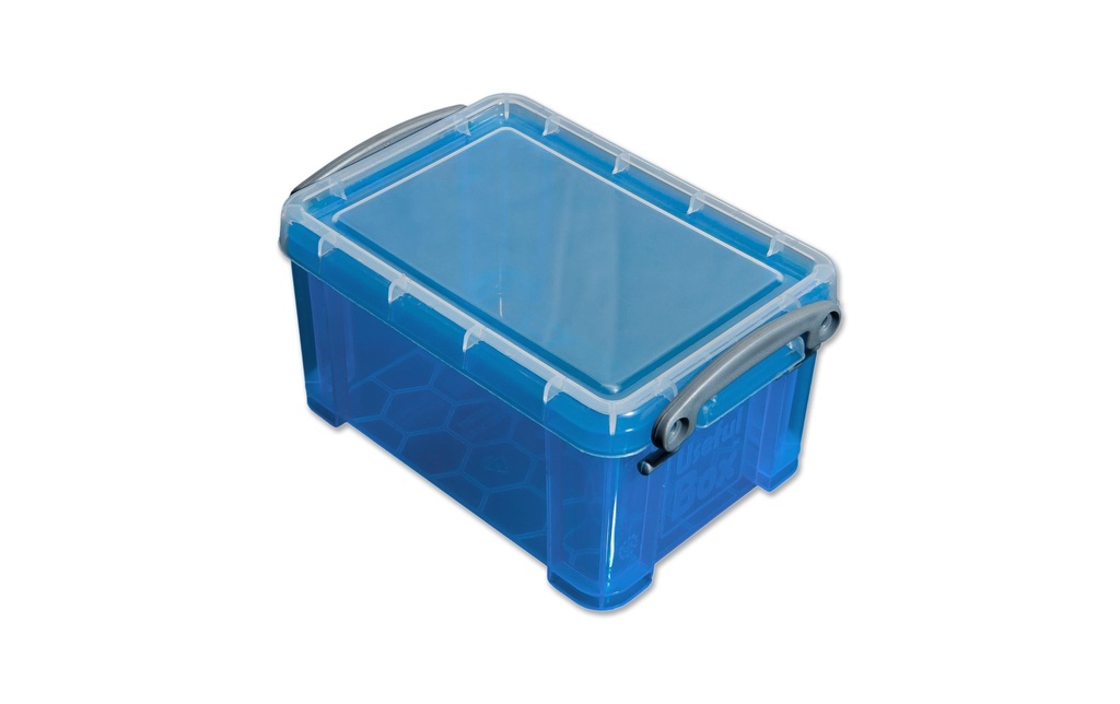 Really Useful Box Boîte de rangement 0,3 litre, Bleu/Transparent