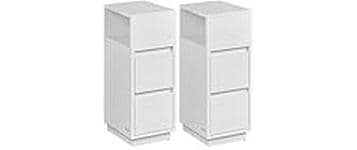 VASAGLE Table de nuit Lot de 2 25 x 65 cm, Blanc