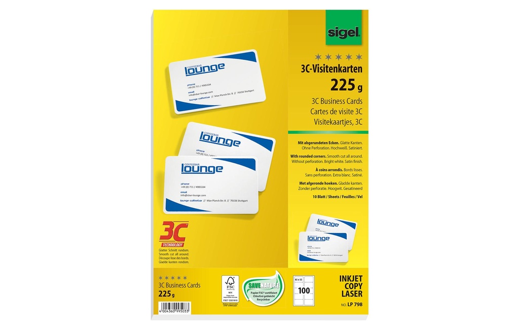 SIGEL Cartes de vis.3C-Tech.coin.arr (10 pces)