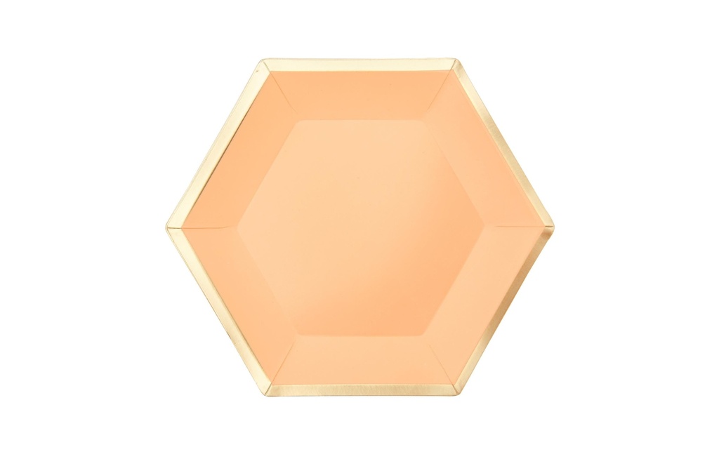 Rico Design Assiettes jetables Hexagone 15.5 x 13.5 cm, 10 Pièce/s, Abricot