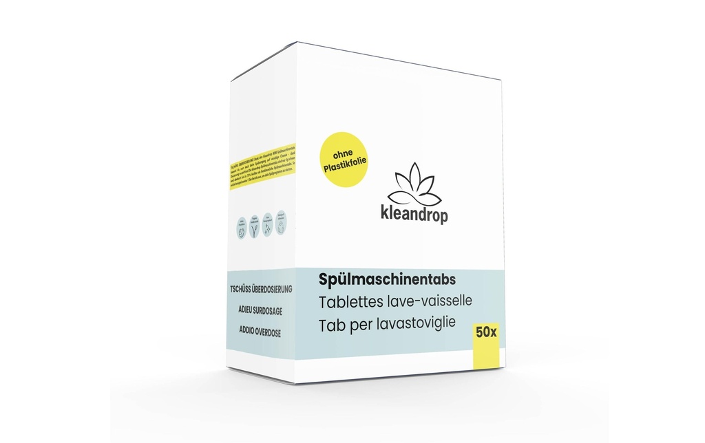 kleandrop Détergent pour lave-vaisselle Pastilles pour lave-vaisselle 50 Pièce/s