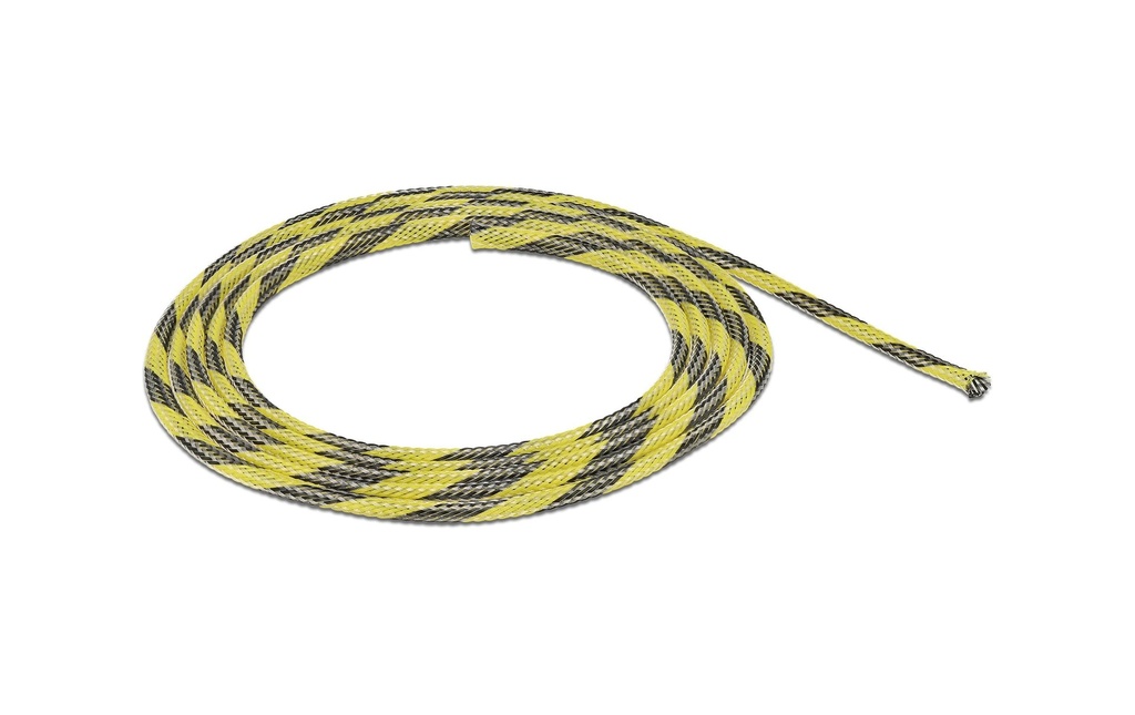 Delock Gaine de câble extensible, 2 m x 6 mm Jaune Noir