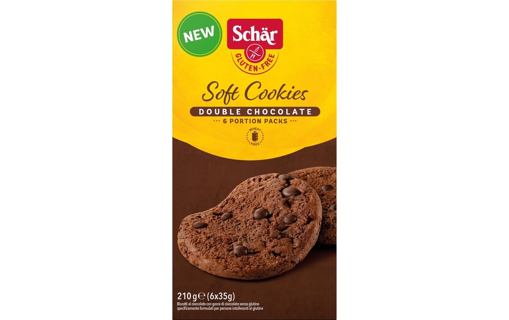 Dr.Schär Petits gâteaux Soft Cookies Double Choc sans gluten 210 g