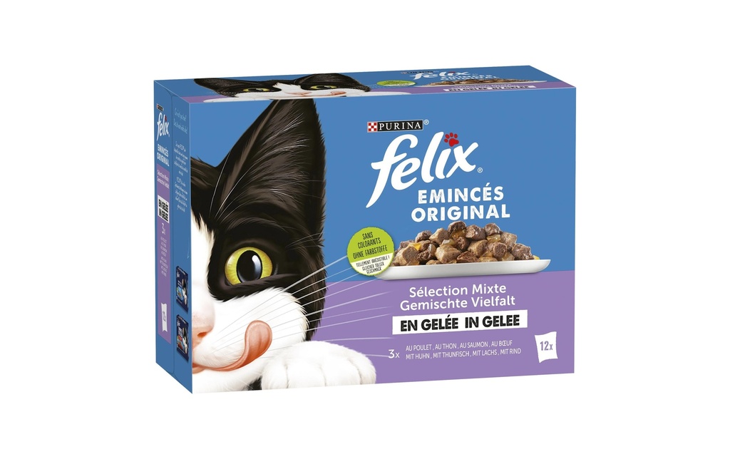 Felix Alimentation humide Viande & poisson en gelée, 12 x 85 g