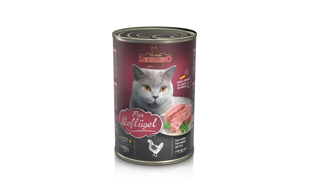 Leonardo Cat Food Alimentation humide Volaille, 400 g