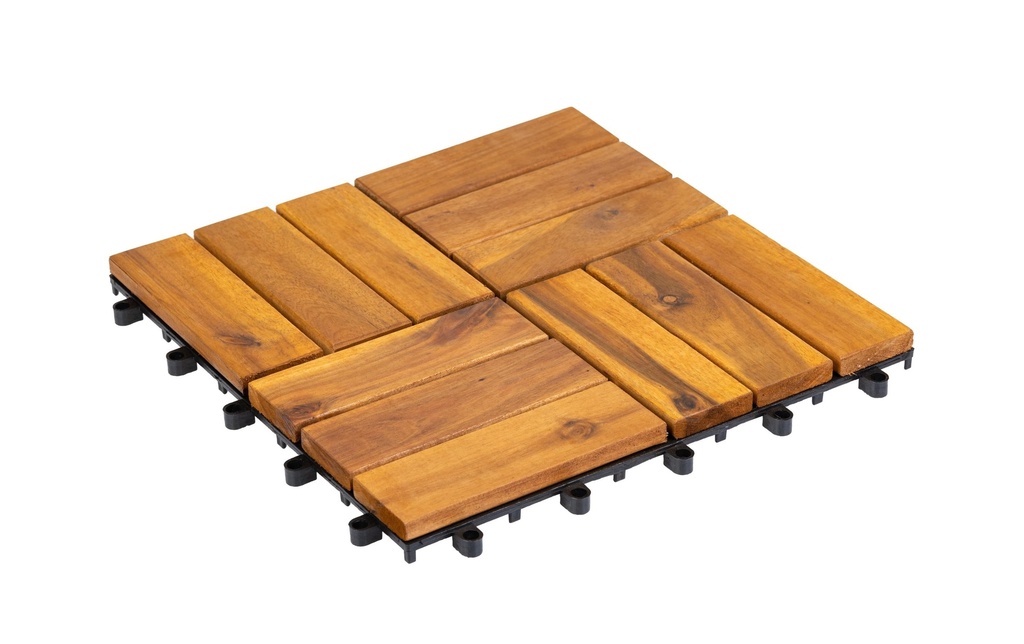 COCON Dalles de balcon et de terrasse Acacia, 30 x 30 cm, 6 pièces