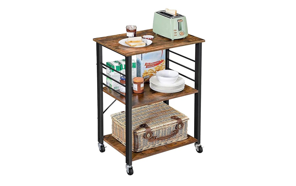 relaxdays Chariot de cuisine 89 x 60 x 40 cm brun/noir