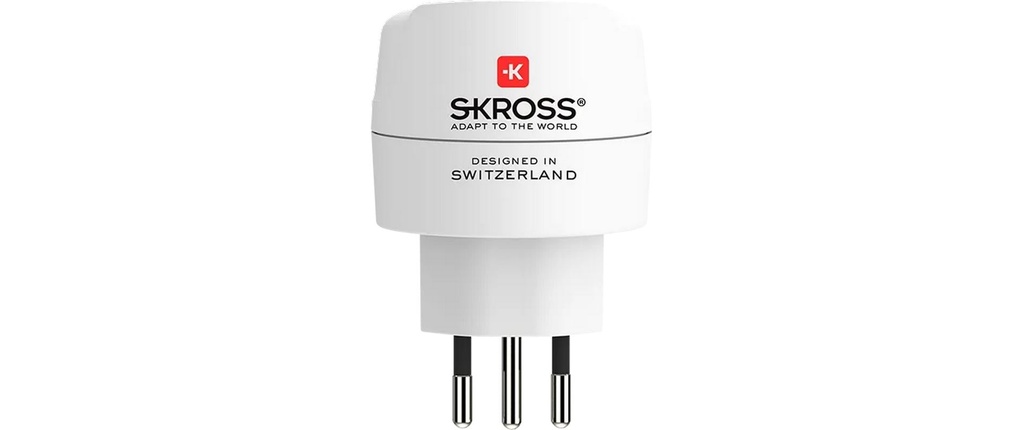 SKROSS Adaptateur de voyage Europe vers la Suisse, l'Italie, le Brésil Blanc