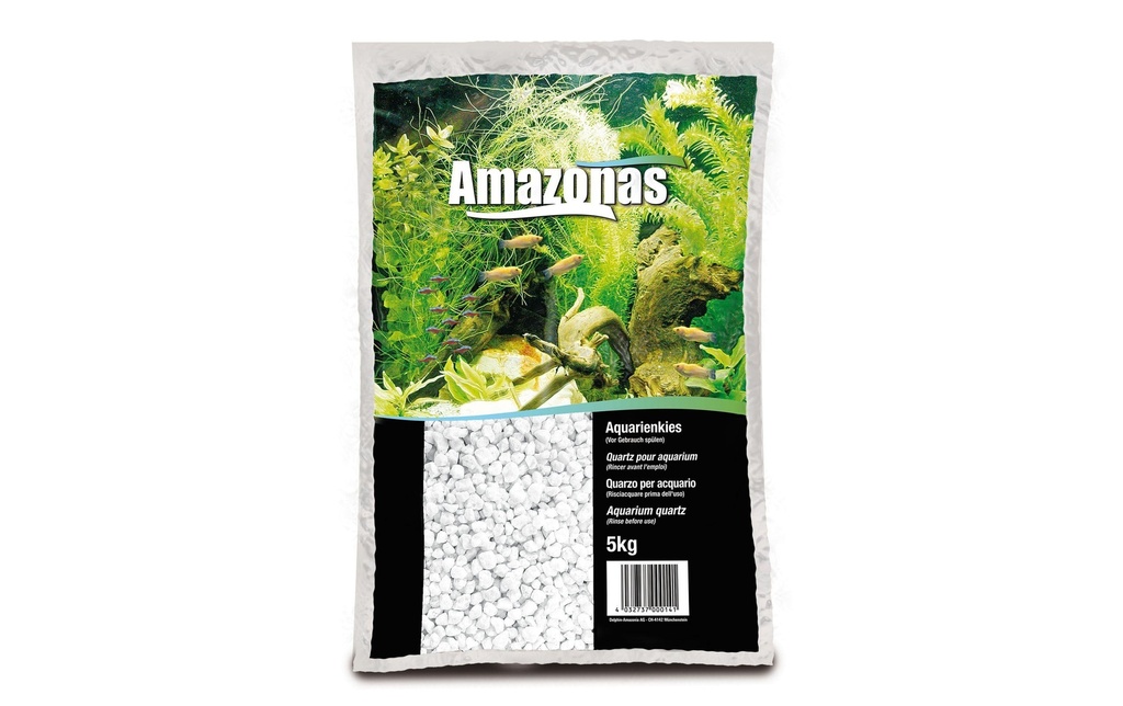 AMAZONAS Substrat de sol Gravier pour aquarium 2-3 mm, 5 kg, Blanc