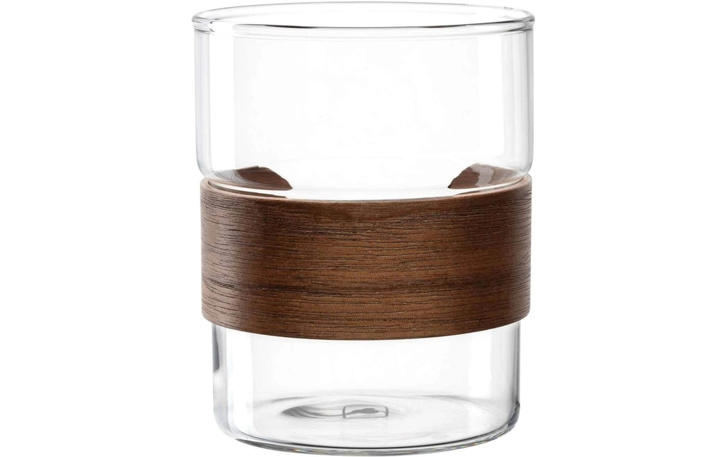LEONARDO Verre à cappuccino Novo Legno 320 ml, 2 pièces, Transparent